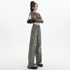 Women's 2026 Vintage High-Waisted Ripped Straight-Leg Jeans - Summer Slimming Wide-Leg Fit