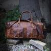 Handmade Top Grain Leather Duffel Bag:  Weekender Travel Holdall