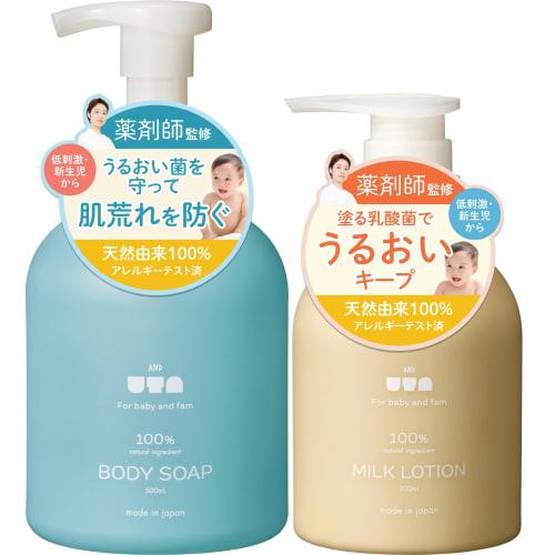 

[Pharmacist-Supervised] ANDUTA Baby Skincare Set | Milk Lotion 300mL + Body Soap 500mL | 100% Natural, Additive-Free, Hypoallergenic, Suitable for New