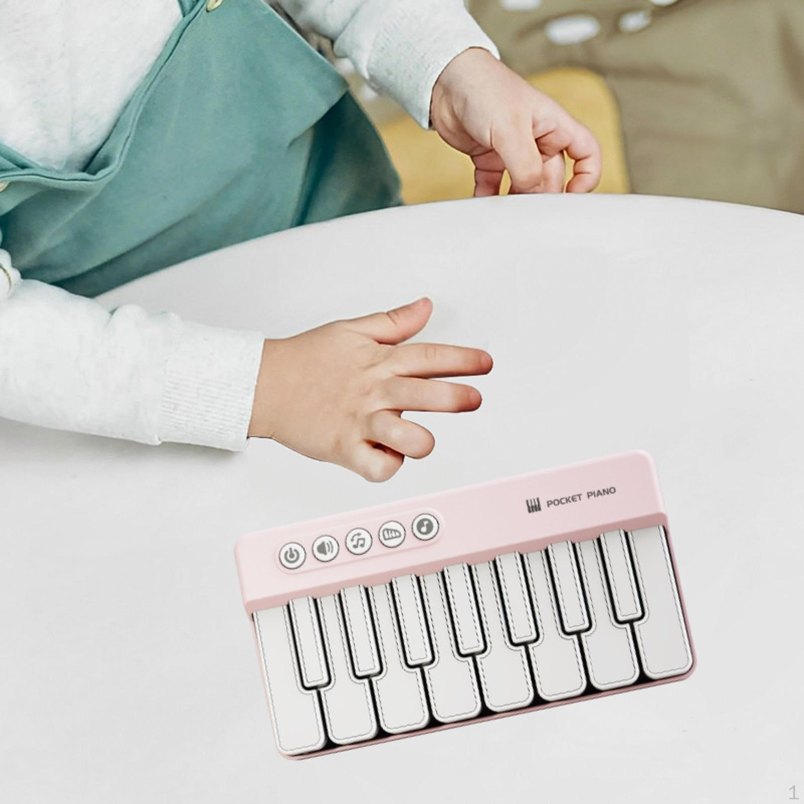 

Легкое карманное пианино с животными, клавиатура, игрушка, прочная, простая в использовании, электронная розовый