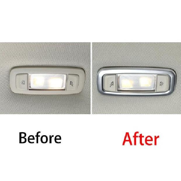 Fit For BMW 7 Series 2016- Matte Silver Rear Reading Light Cover Trim 2PCS