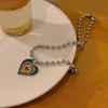 European American Novel Simple Rainbow Love- Pendant All-match Clavicle Chain Adjustable Long Chain Cold Wind Necklace