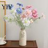 Artificial Bouquet for Living Room Scabious Flowers with Bendable Long Stems, Realistic Faux Decorative Table Centerpieces Flower Vase Centerpiece