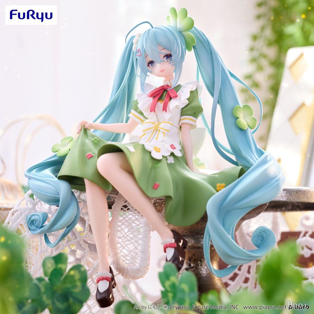 15cm Anime Figur Hatsune Miku Nudelstopper Glücksklee Fee Action Figur PVC Sammlermodell Ornament Spielzeug Geschenke