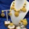 Gold Color Necklace Earring Wrist Chain and Rings Set For Bridal And Party Nigerian Weddings and Engagement Parties