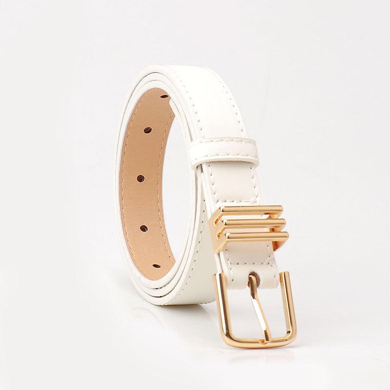 New belt women s fashion versatile PU women s belt simple personality high sense decorative jeans belt белый