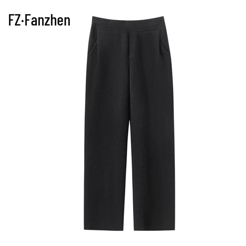 

Women s Thickened Cashmere Blend Wide-Leg Pants M