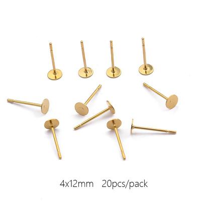 10-100pcs/lot Findings Earring Plug Base Pins Ear Studs Jewelry Making Golden Ear Back Silvery For DIY Earring