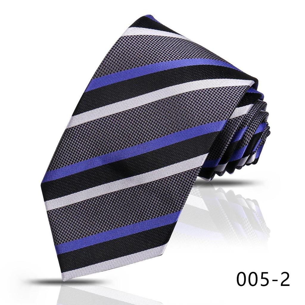Hochwertige Herren-Seidenkrawatte, 8 cm breit, für Business und Hochzeitsanzug, mit diagonalen Streifen und Karomuster