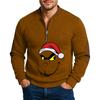 Christmas Men's Outdoor Zipper Long Sleeved Casual Top Sweatshirt