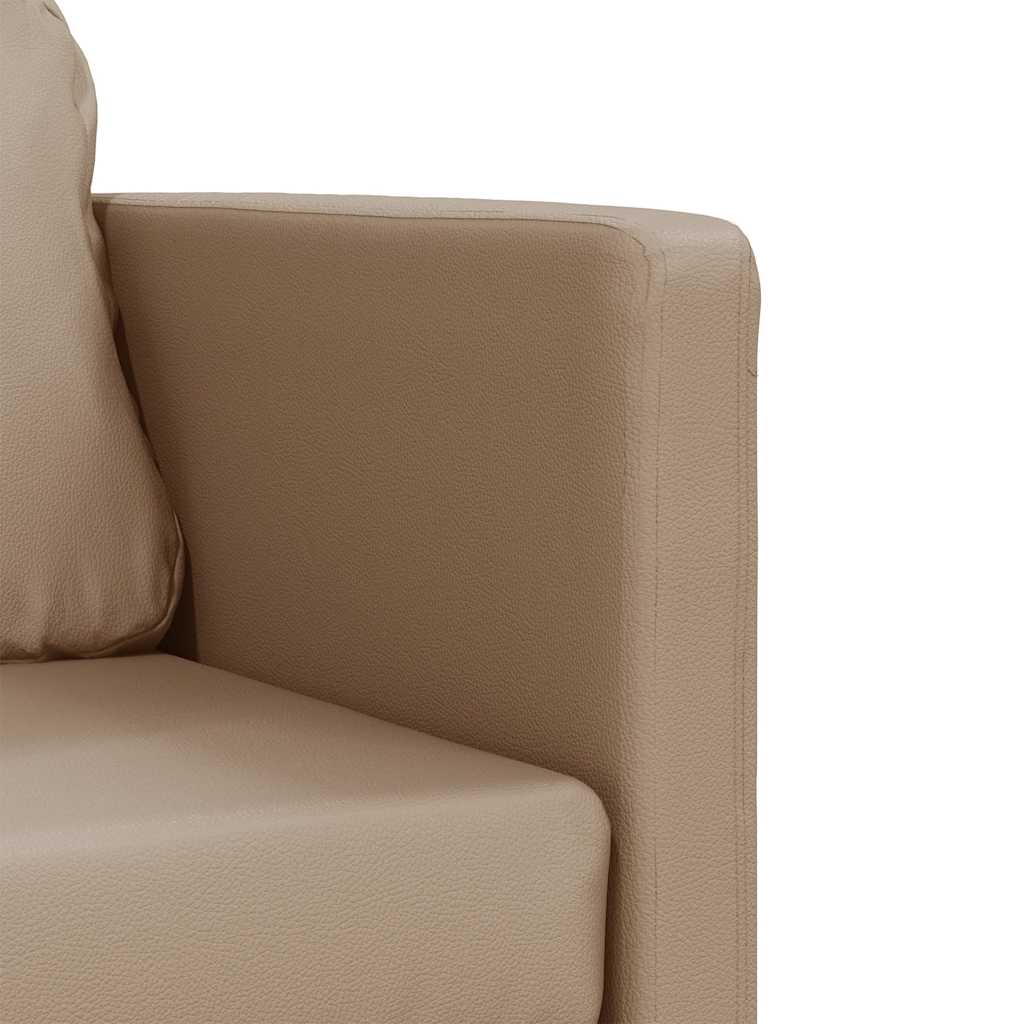 Floor Sofa with Sleeping Function Cappuccino Brown Artificial Leather