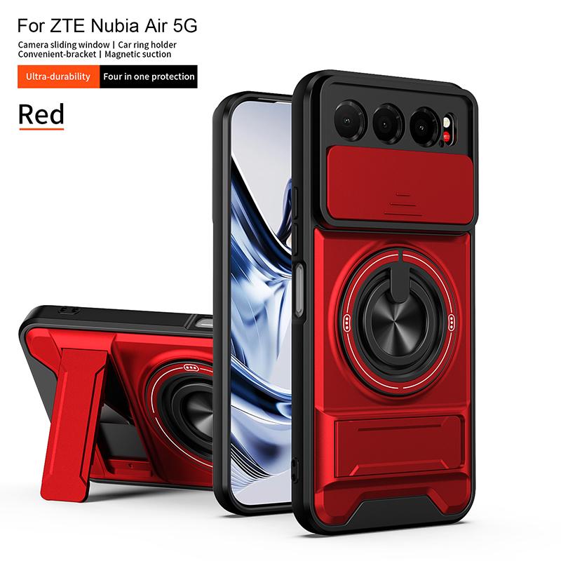 Slide Camera Cover for ZTE Nubia Air 5G Case With Built-in Ring Stand and Folding Stand