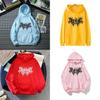 Gothic Style Hooded Sweatshirt For Women With Print Graphic Streetwear Winter Fashion