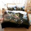 Monster Hunter Rise Merch 3-delat Sängkläder Påslakan Med 2 Örngott Tvättbar Dragkedja Spel Sängöverkast