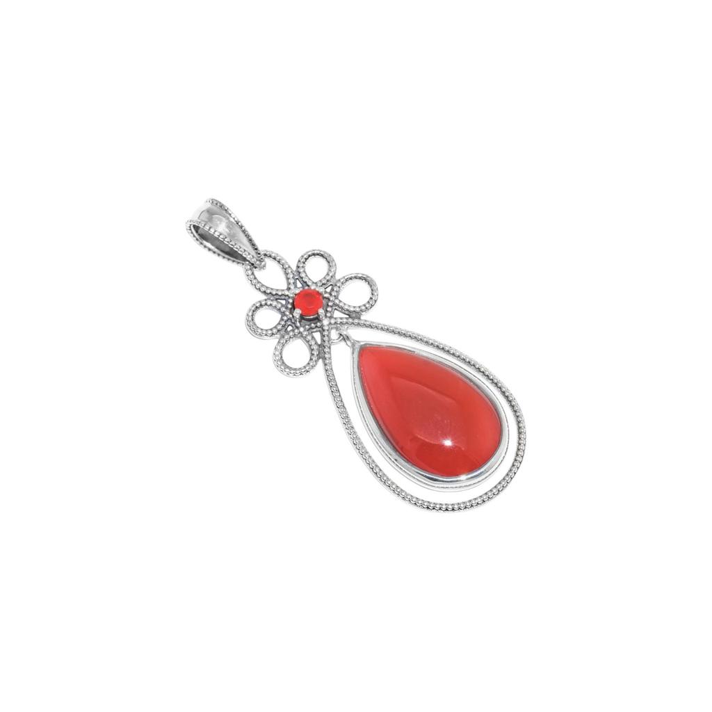 Red Onyx Pendant, 92.5% Dangle Pendant for Her, Designer Pendant, Zivori Jewelry