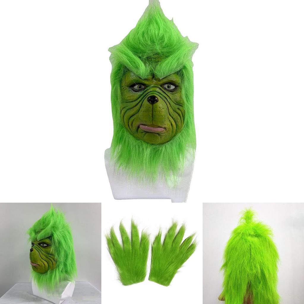 Christmas Grinch Gloves Terrifying Green Monster Costume Accessories