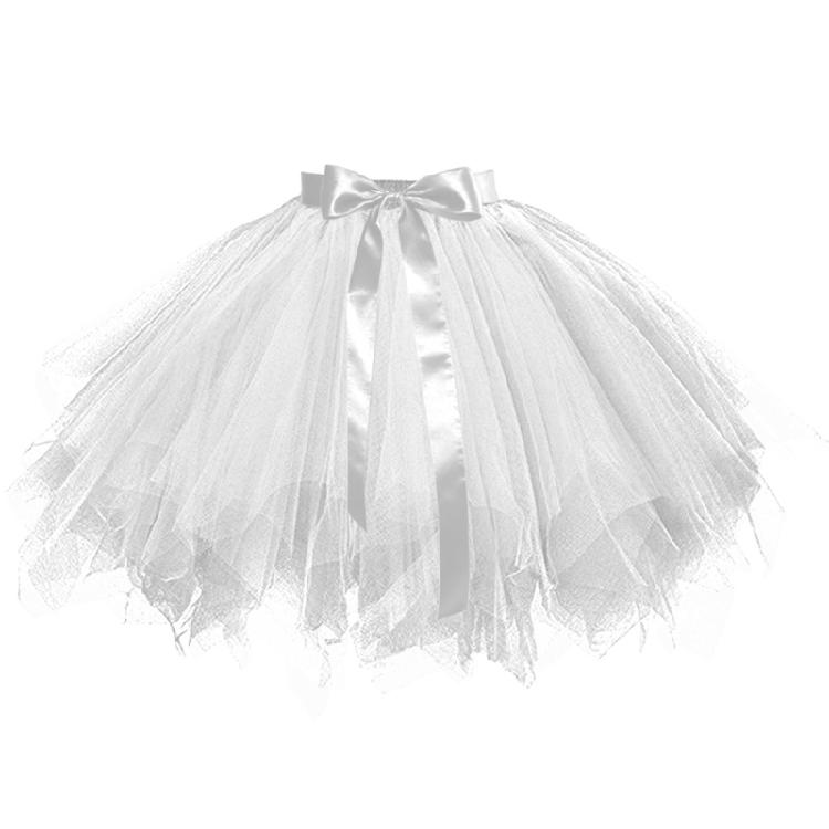 A line Hoopless Petticoat Crinoline Underskirt Slips for Wedding Dress Elastic Waist Petticoat Puffys Tutus Tulle Skirt белый