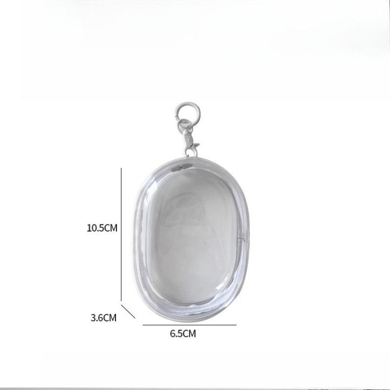 Portable Mini Transparent Charging Cable Storage Bag with Zipper for Storage Gift Bags Doll Display Storage Bag with Keychain