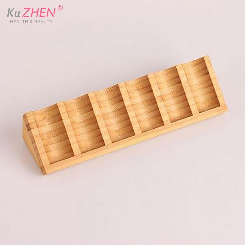 1pc Essential Oil Wooden Display 6 Slots Portable Tabletop Diffuser Stand Nail Polish Collection Perfume Holder Shelf Organizer