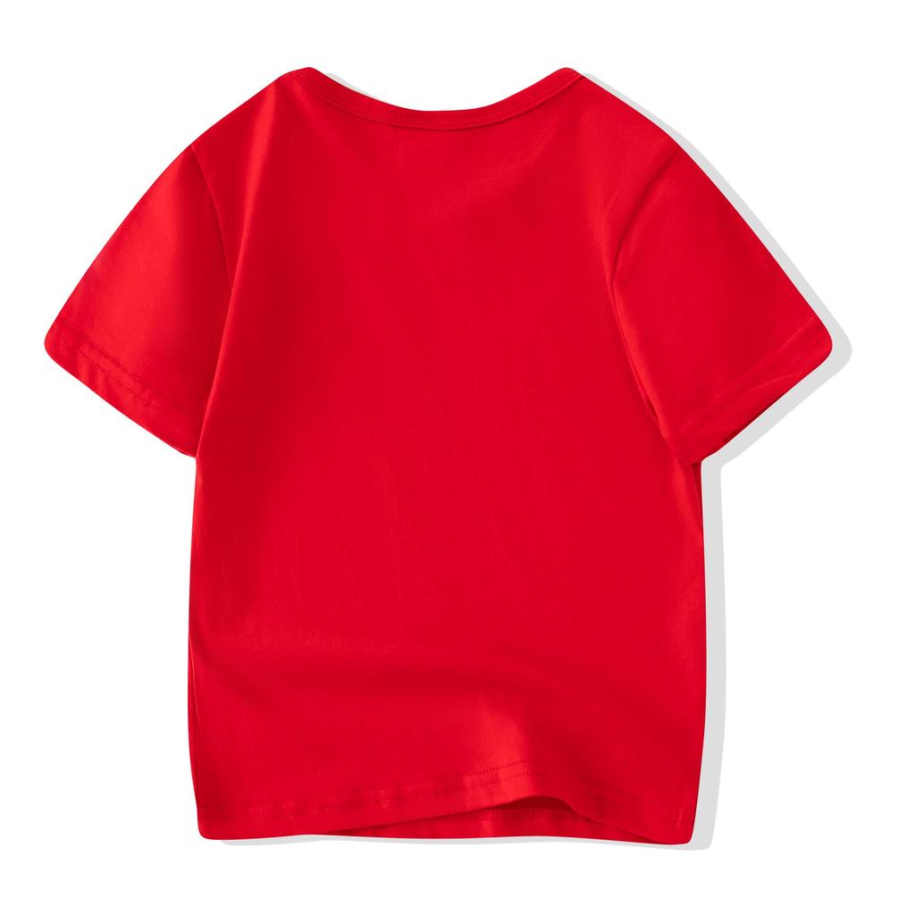 Kinder Kurzarm Baumwoll T-Shirt einfarbig - Sommer für Jungen, Größen ab 3T