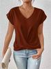 2026 Bestseller Women's Solid V-neck Short-Sleeve T-shirt - Elegant Spring/Summer Top