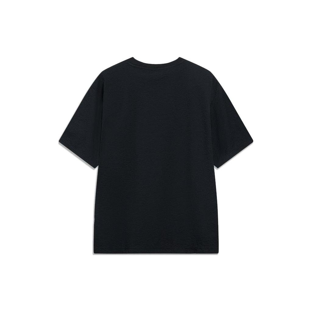 Li-Ning Letter Print Loose Short Sleeve T-Shirt Unisex Tops Black ATST333-1