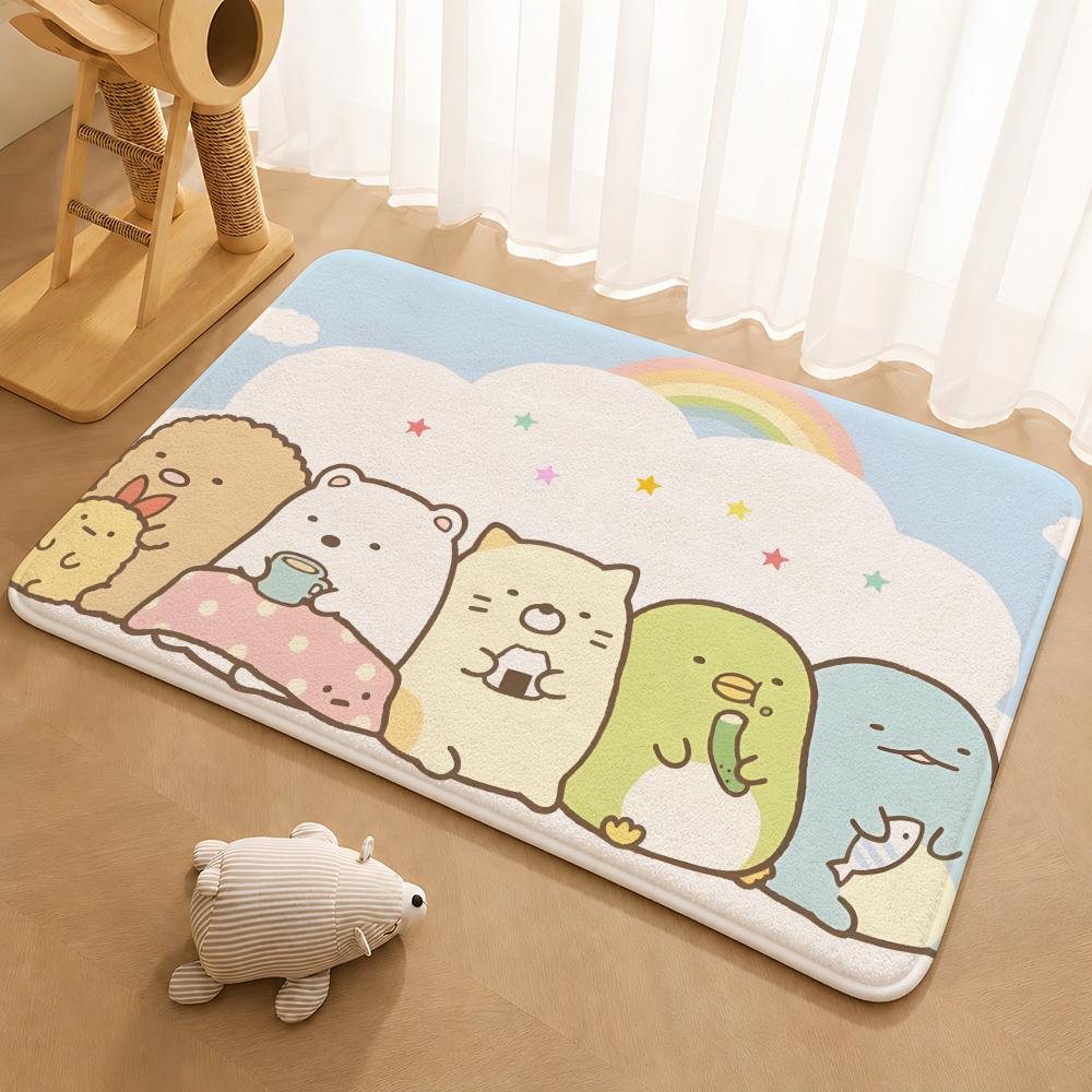 S-Sumikko Gurashi Exquisite Floor Mat Floor Mat Soft Flannel Non-Slip Door Rug for Living Room