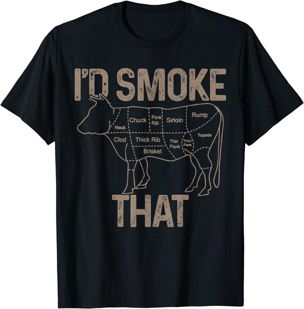 

Футболка унисекс «Chef Butcher Cook BBQ I d Smoke That Cow Beef» S