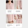 Women's Cotton Pajama Set Button Down Long Sleeve Top And Long Pants Loungewear Set Casual 2 Piece Sleepwear
