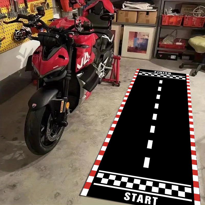 Motorcycle Carpet Garage Mat Racing Cool Moto Display Motorcycle Display Mat Anti-slip Home Decoration Living Room Hallway Rug