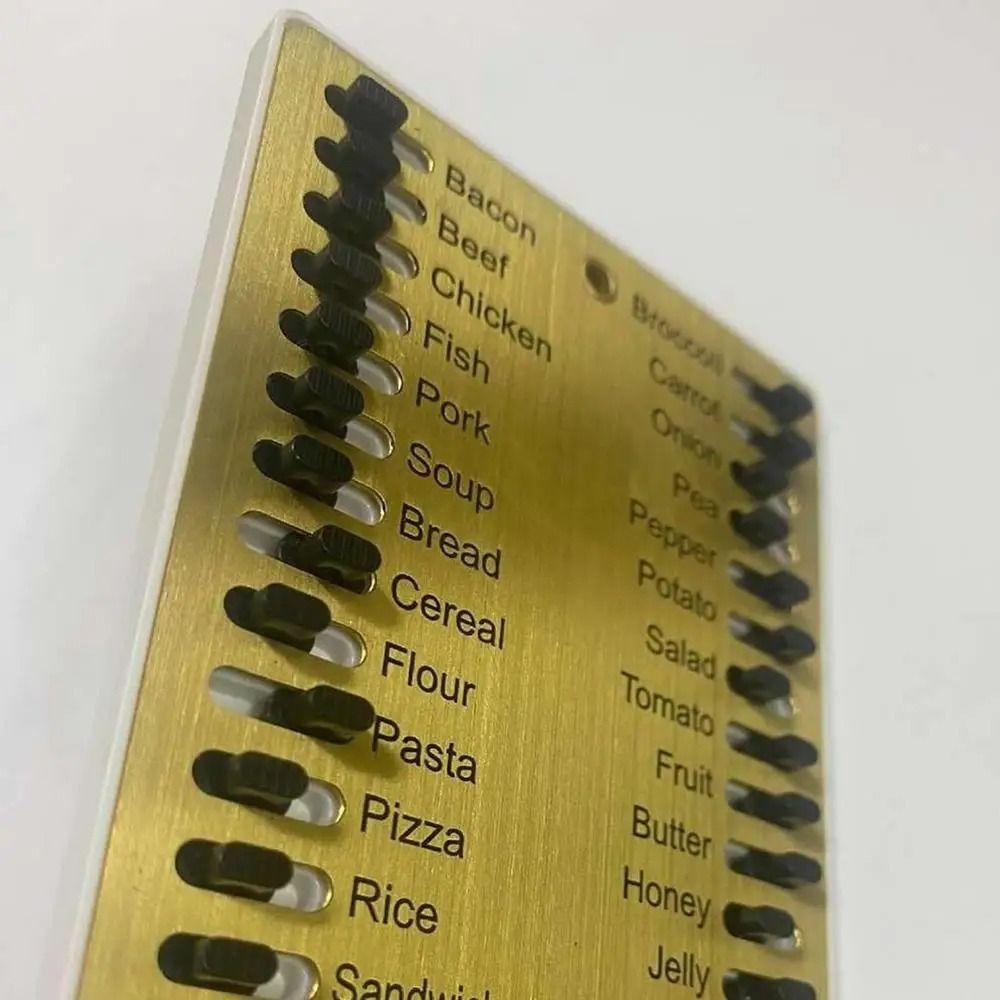 Tragbare Einkaufsliste Langlebige Schiebe-Checklisten-Tafel Haushaltswaren Metall-Einkaufsliste Mama Kinder