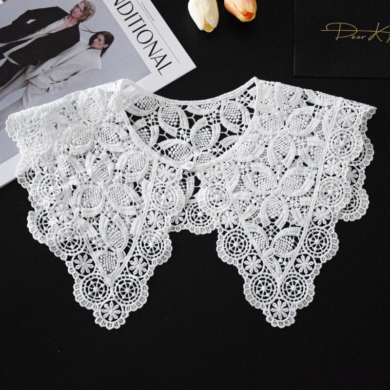 Summer Knitted Hollow Thin Lace Fake Collar Shawl Pullover Short Suspender Skirt False Collar Detachable Collars Sun Protection