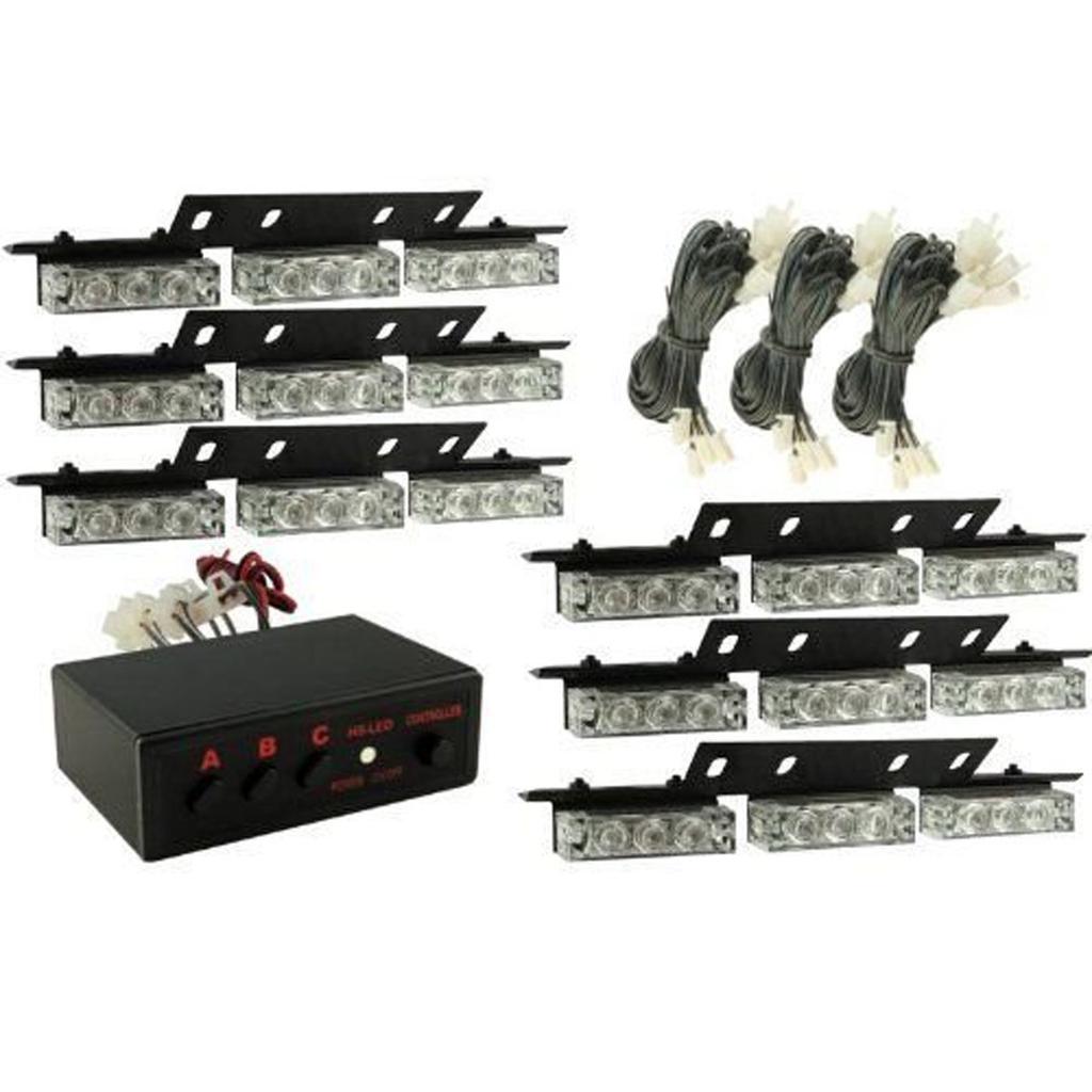 Ranzek Car Warning Light, Emergency Strobe Flashing Light, 3 Flashing Modes, 54 LED High Brightness, 6 PCS Set, Red Light