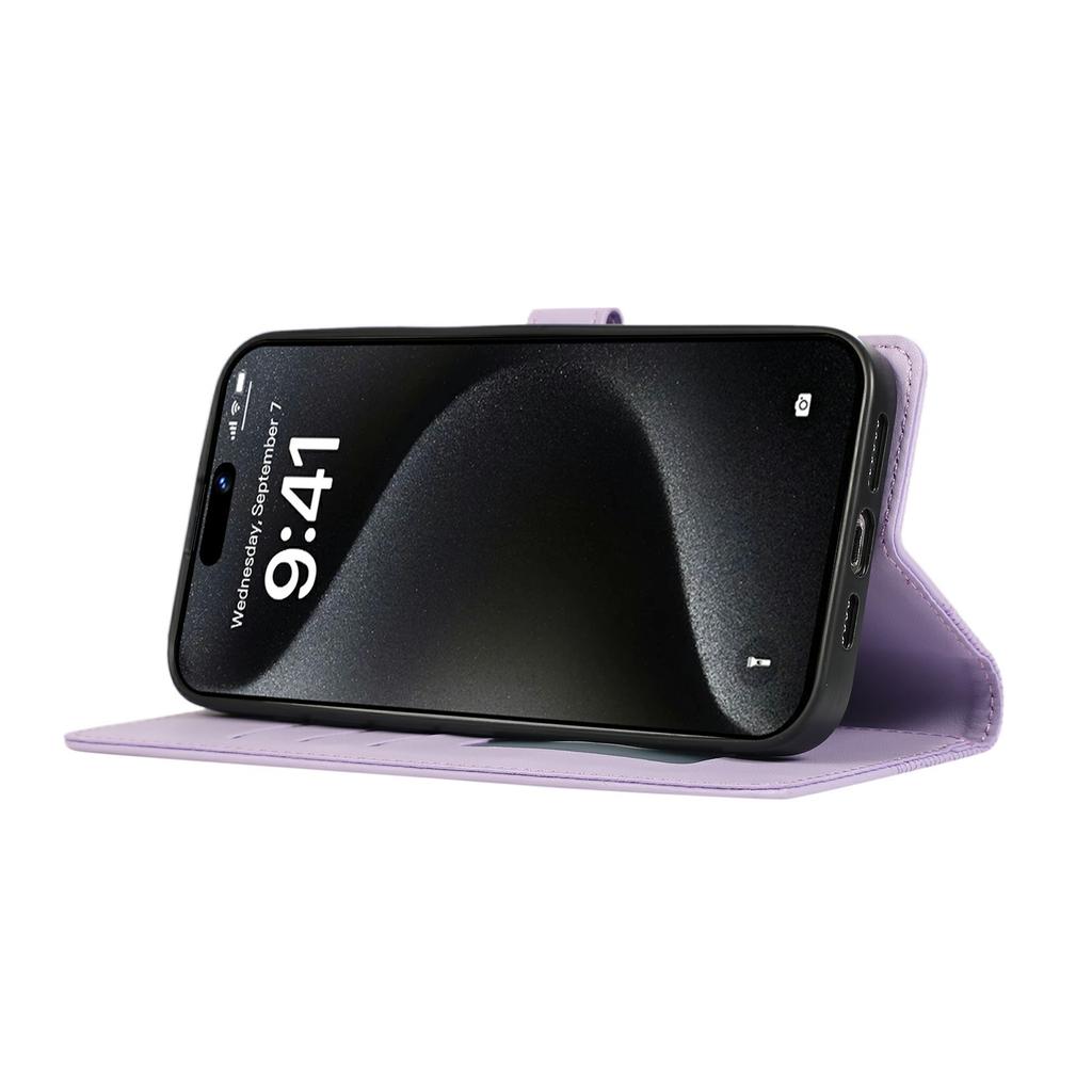 Для iPhone 16 Pro Max Чехол 3D Ромбовидная Сетка Тисненый Кожаный Чехол-Кошелек для Телефона со Шнурком