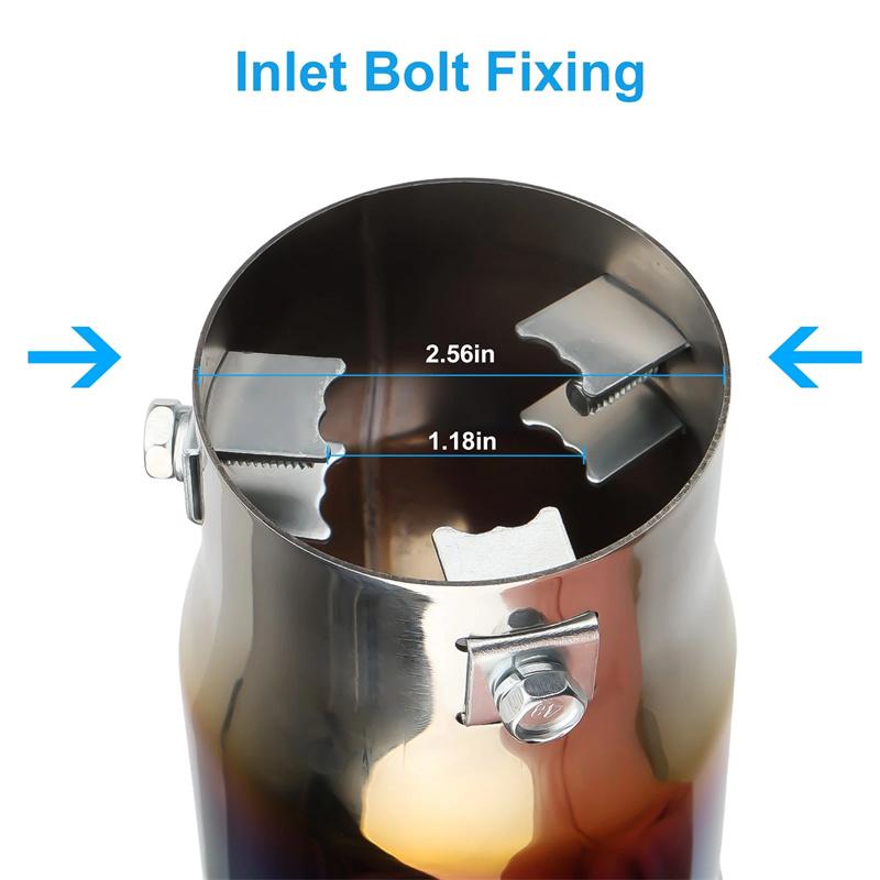 1Pcs Universal Car Exhaust Muffler High Performance Stainless Steel Straight Through Exhaust Muffler Enhance Sound And Style