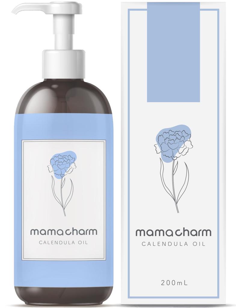 Mamacharm Calendula Oil 200ml, 100% Natural, Sensitive Zone, Perineal Massage Oil, Made in Japan, Nipple Care, Pregnancy Body Care, Baby Moisturizing