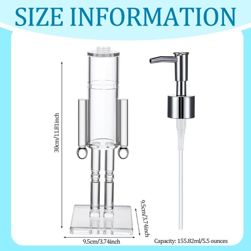 Nutcrackers Liquid Soap Dispenser with Pump Mechanism Visible Remaining Level Soap Container For Bathroom Decoration