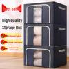 Large Storage Box, Thickened Oxford Cloth, Foldable Steel Frame, Double Opening, Waterproof Fabric, Quilt Organizer