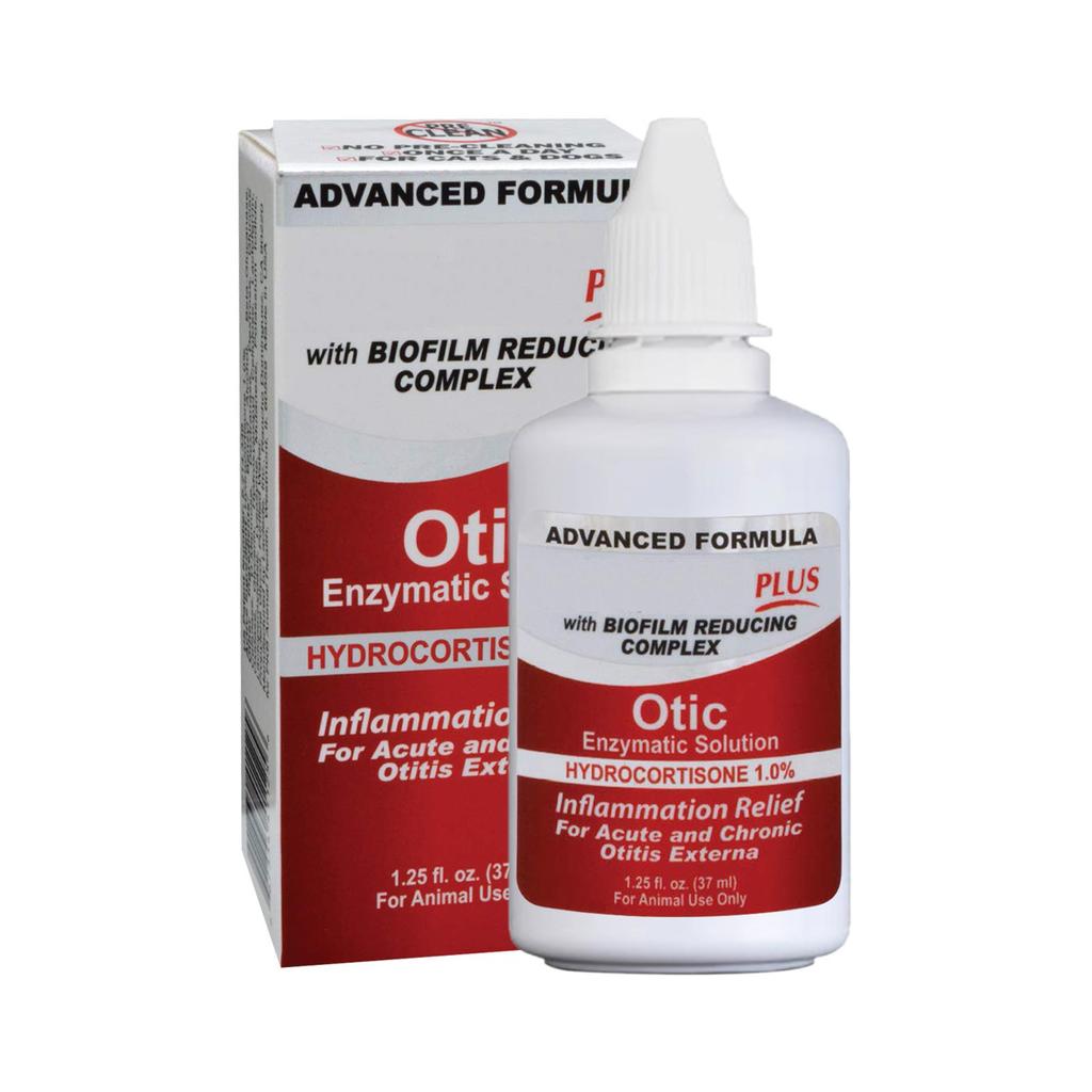 Enzymatic Ear Solution For Dogs And Cats With 1% Hydrocortisone, 1.25oz 37ml