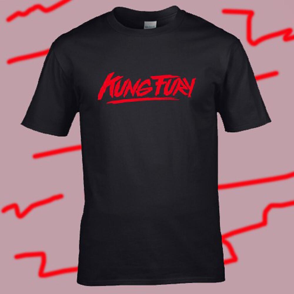 Kung Fury 80s Action Movie Logo Mens Black T-Shirt M