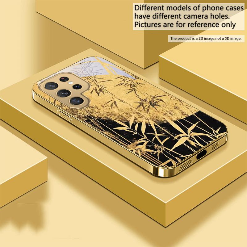 

Cypress Forest Scenery For Samsung Galaxy S26 S20 FE S21 S22 S23 Plus S24 Ultra 25Ultra S21+ S9 S22 S8 Golden glass phone case Galaxy S26