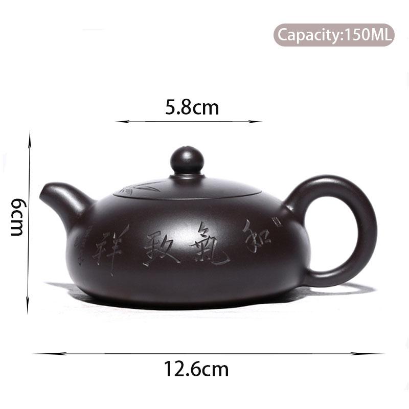 

150ml Authentic Yixing Purple Clay Teapots Raw Ore Black Mud Handmade Tea Pot Chinese Tea Ceremony Customized Teaware Gifts