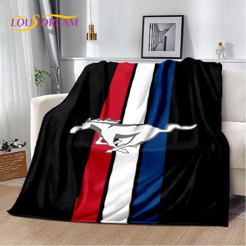 Klassiker 3D F-Ford GTR Mustang Auto Weiche Decken, Halten Warm Kuscheldecke Bequeme Decke für Picknick Betten Sofa Zuhause Schlafzimmer