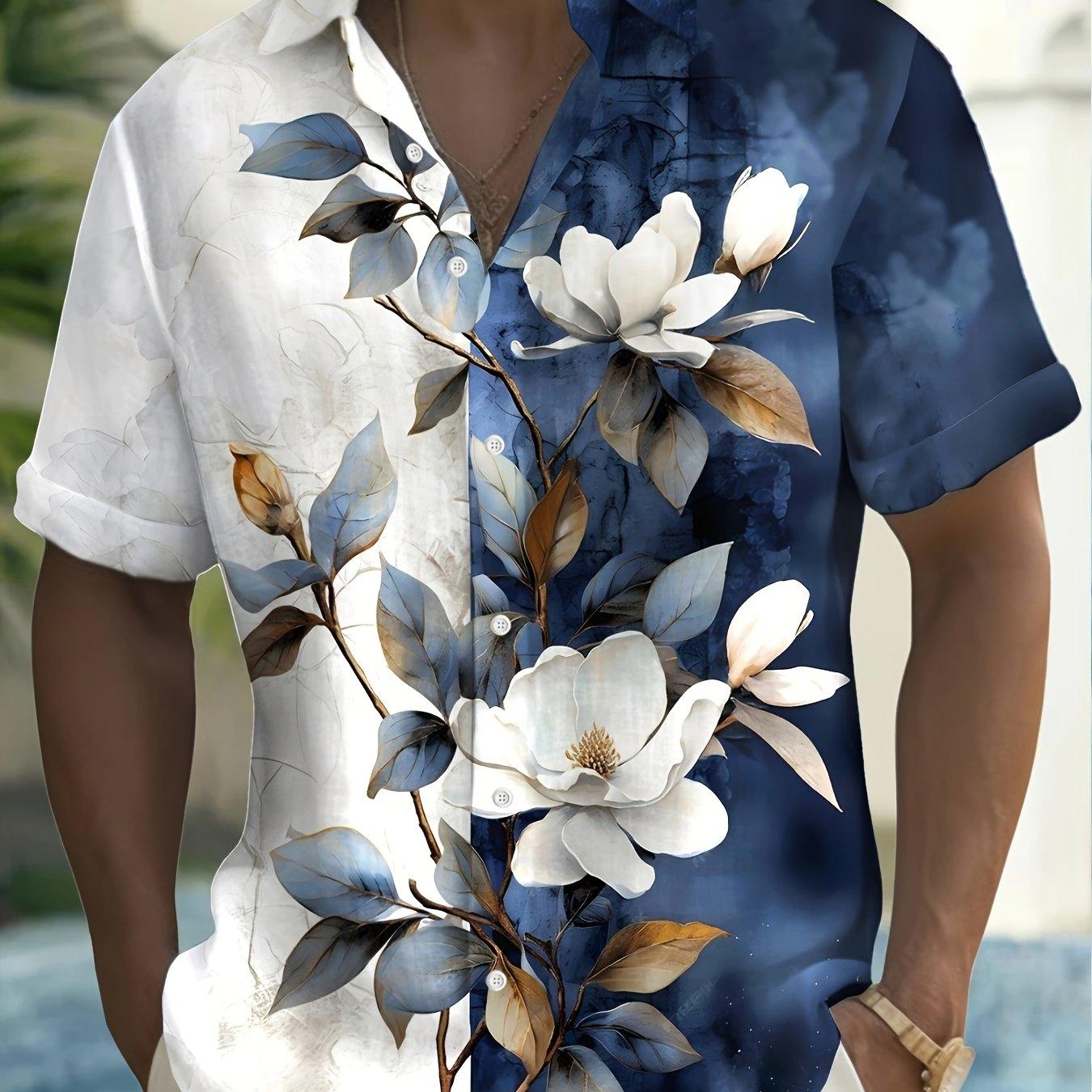 

Men s Hawaiian retro 3D printed button up shirt 5XL