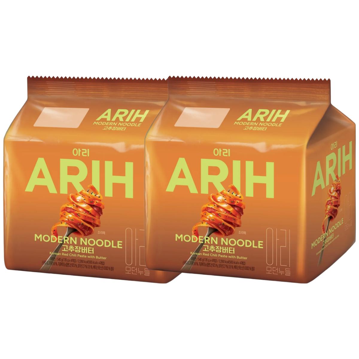 Paldo ARIH Moderne Noedels Gochujang Boter Hartig Pittig Romige Textuur Instant Roerbaknoedels 135g x 8 Pakken multi