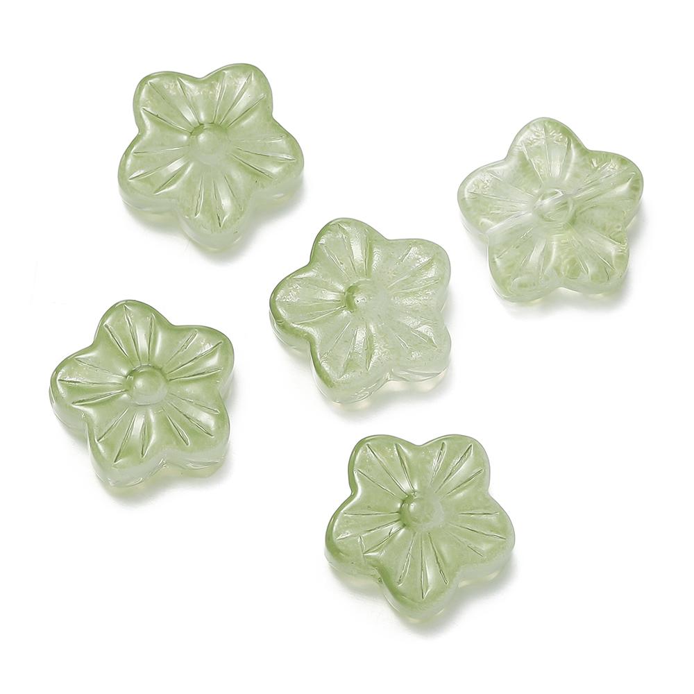 10Pcs/Lot Glass Five-Petaled Flower Beads Colorful Spacer Bead for DIY Bracelet Necklace Earrings Jewelry Making Accessories