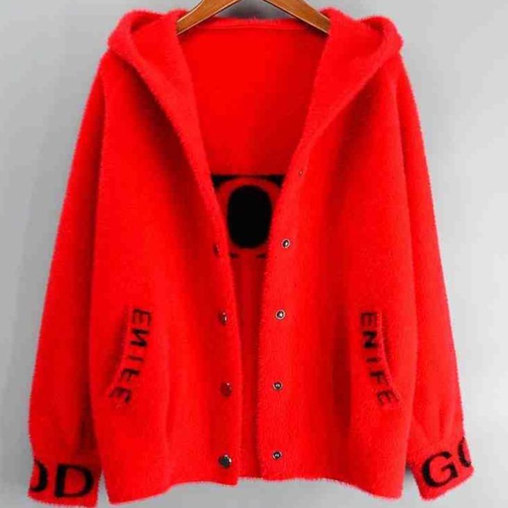 Faux Fur Jacket Women Autumn Winter Thick Imitation Warm Cardigan Casual Soft Knitted Coats