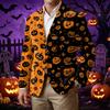 Męski styl biznesowo-casualowy z sztruksu z nadrukiem Halloween