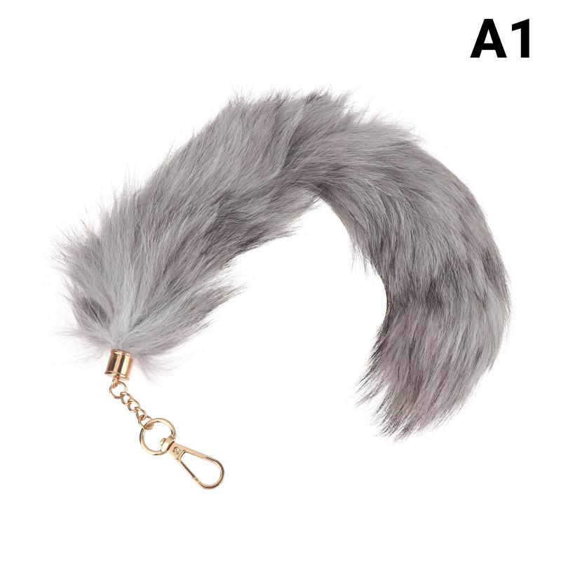 Fuchsschwanz Schlüsselanhänger 38cm Groß Flauschig Kunstpelz Anhänger Leichtgewicht Taschendekoration für den täglichen Gebrauch Partygeschenk für Freunde