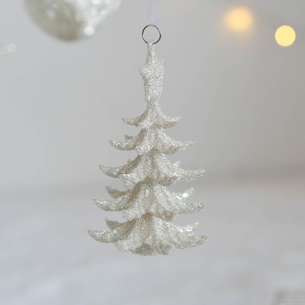 Glitter Christmas Decorations Plastic Xmas Tree Hanging Ornaments DIY Angel Fairy Pendant